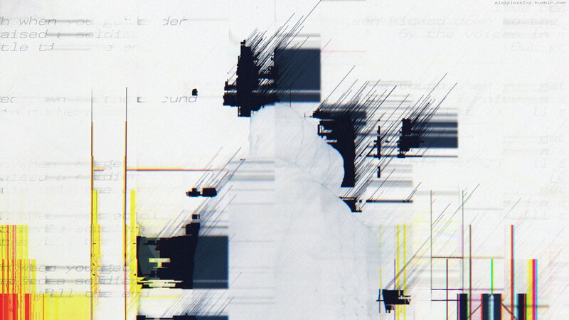 Digital Glitch Art — White
