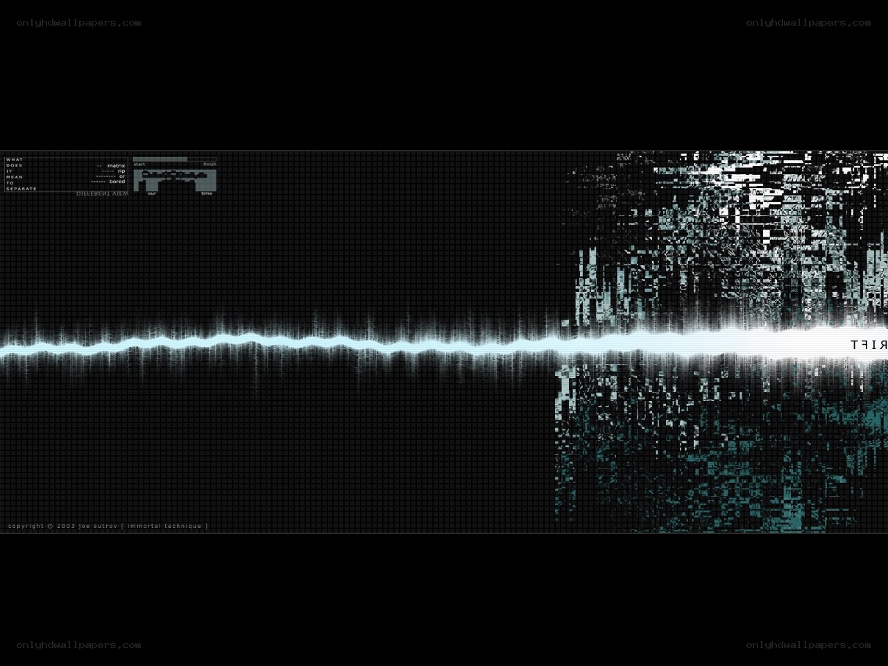 digital glitch art with audio waveform