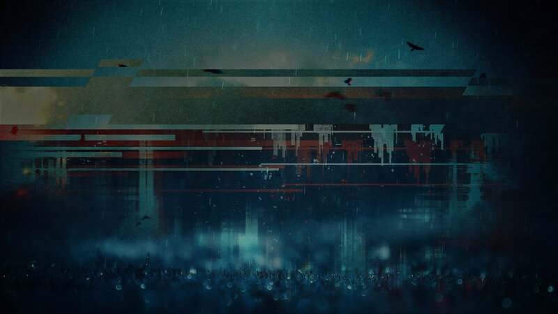 Digital Glitch Cityscape