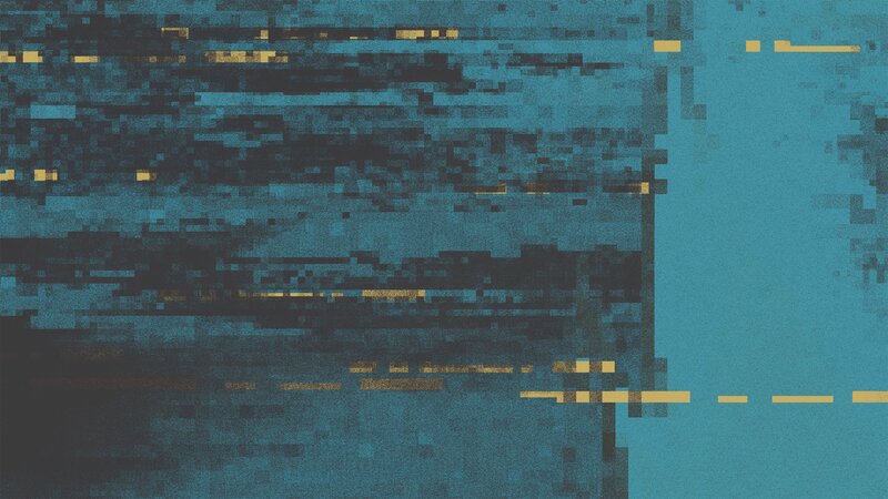 Digital Glitch Pattern — Blue, Distorted