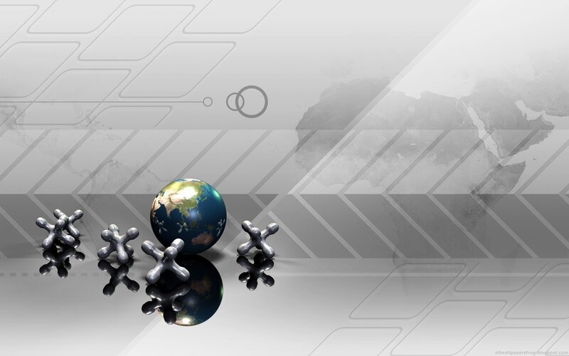 digital globe and molecular models