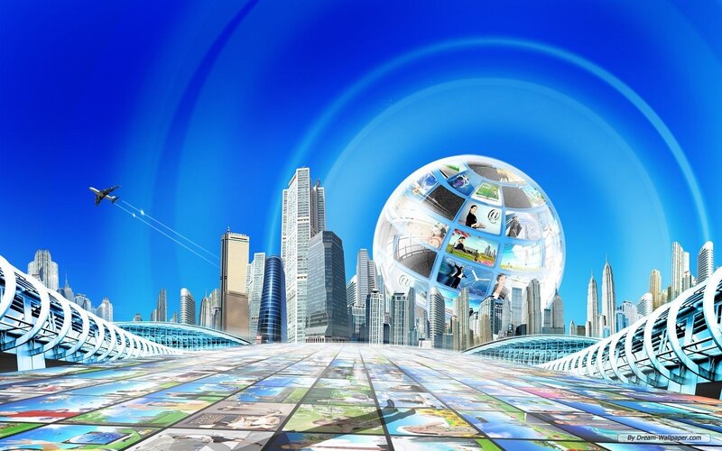 Digital Globe in City