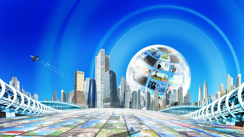 Digital Globe over City