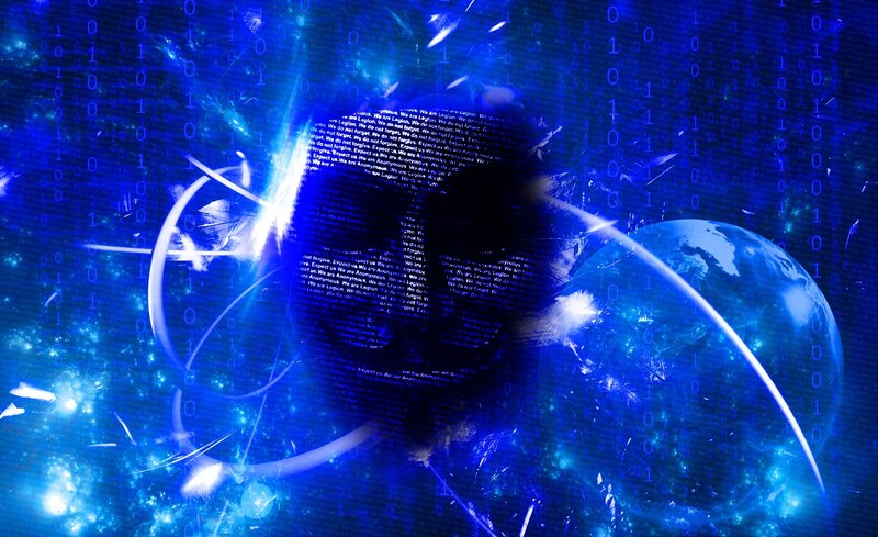 Digital Globe with Binary Code — Blue