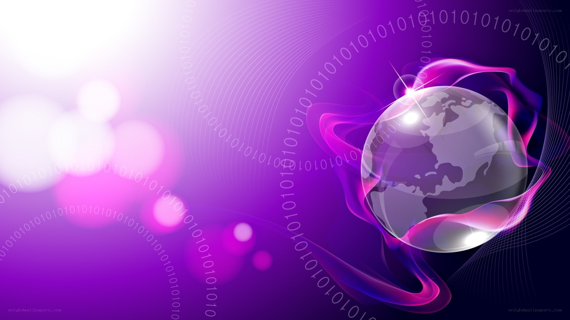 Digital globe with binary code