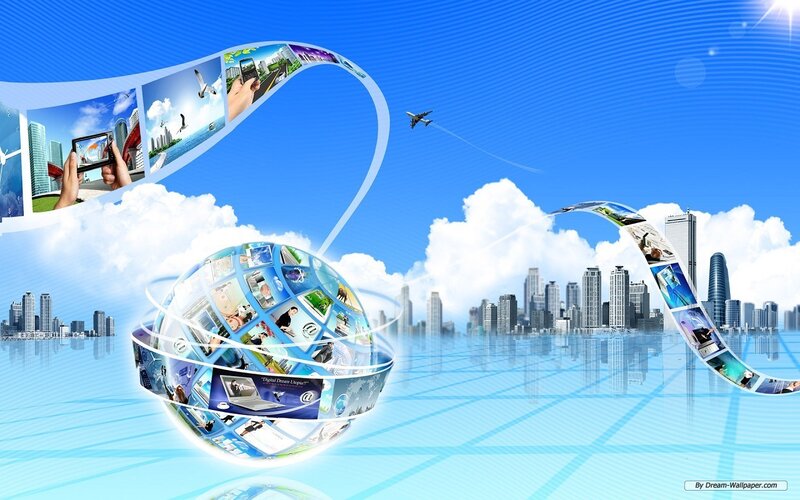 Digital Globe with Cityscape