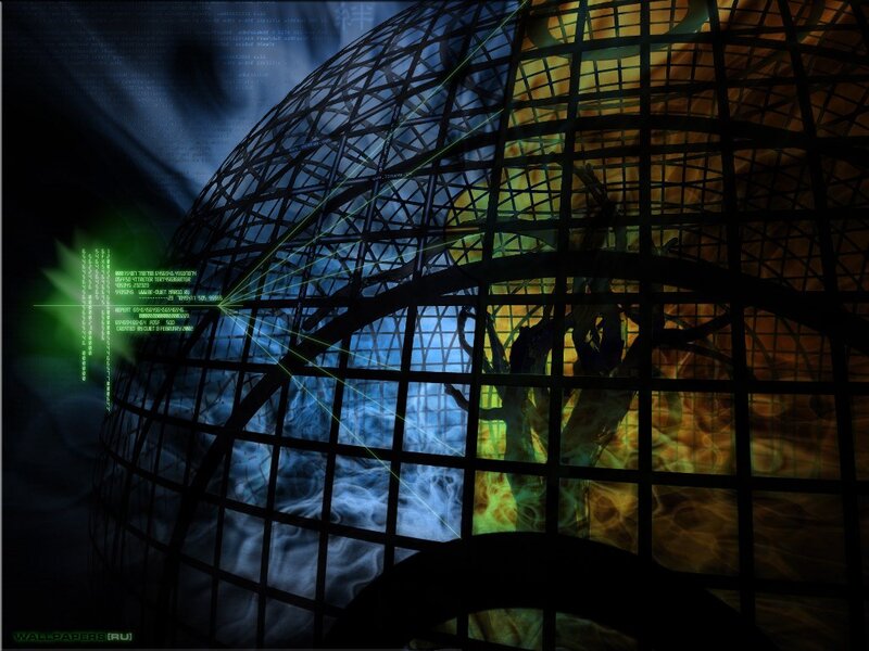 digital globe with grid overlay