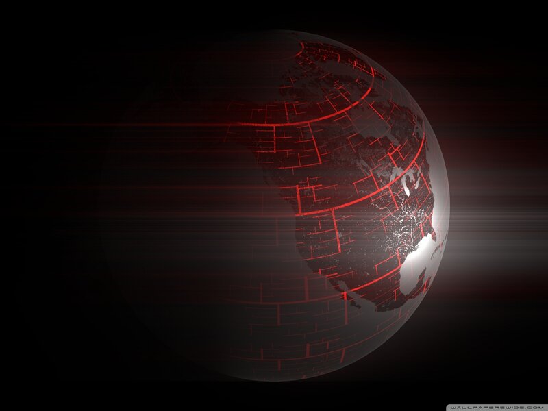 Digital Globe with Red Grid