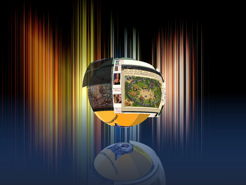 digital globe with web content
