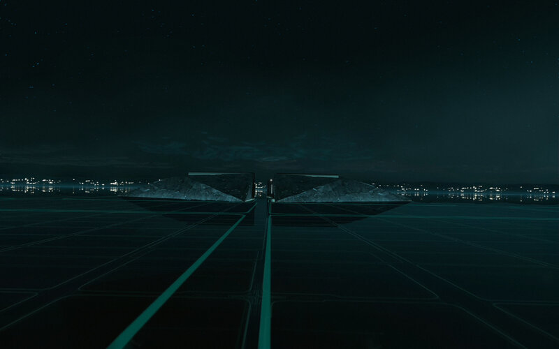 Digital Grid Landscape — Black