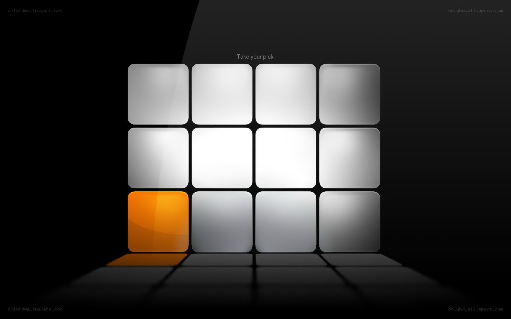 digital grid with orange highlight