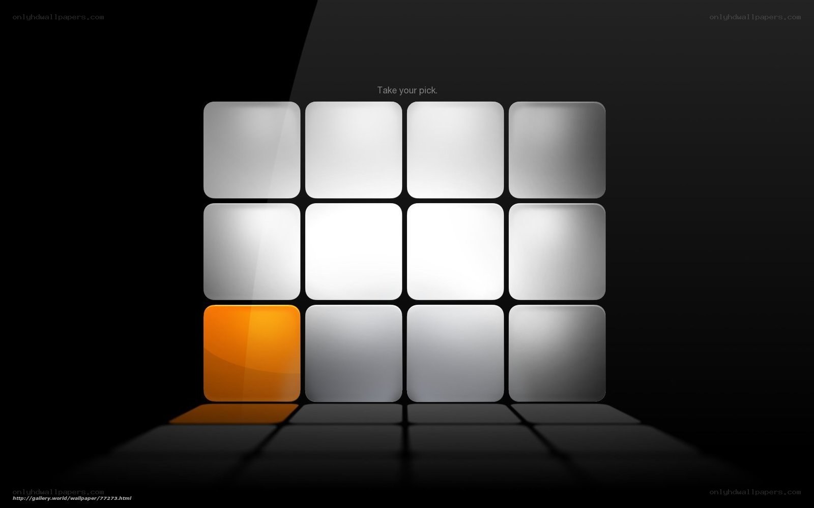 digital grid with orange highlight