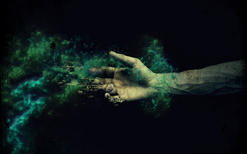 digital hand reaching out