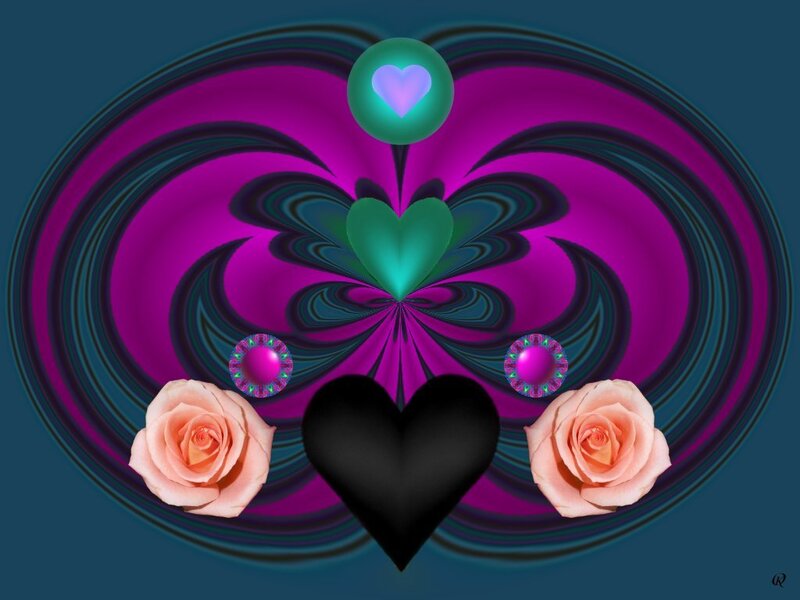 Digital Heart and Roses