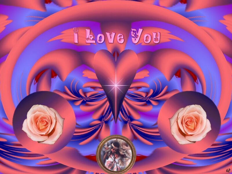 Digital Heart with Roses