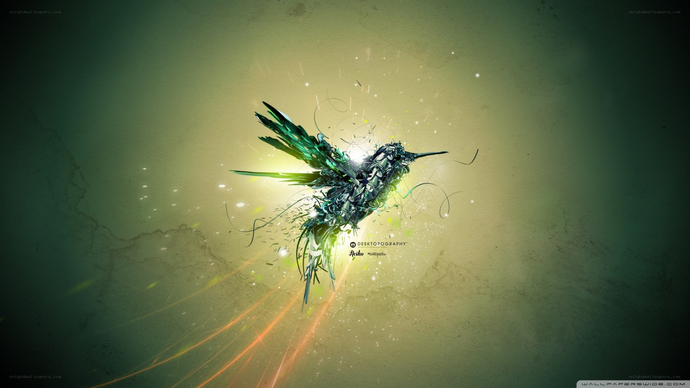 digital hummingbird in flight