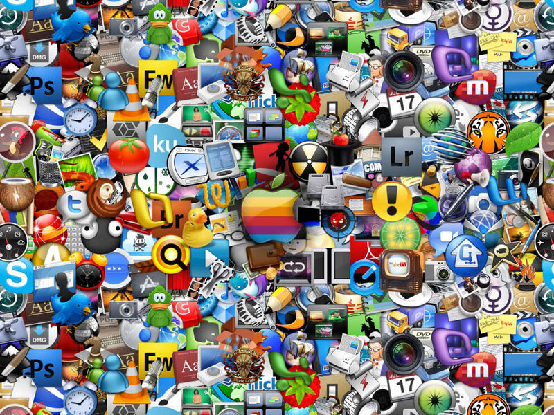 Digital Icons Collage — Blue