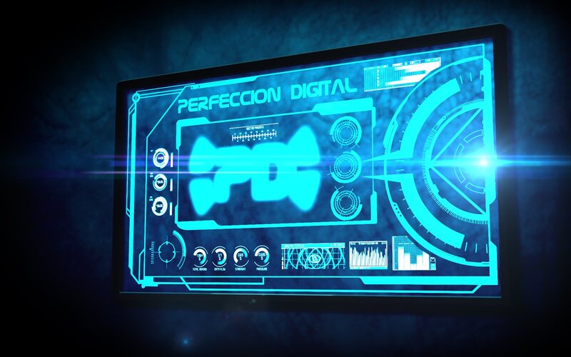 Digital Interface Screen — Blue, Futuristic, Night