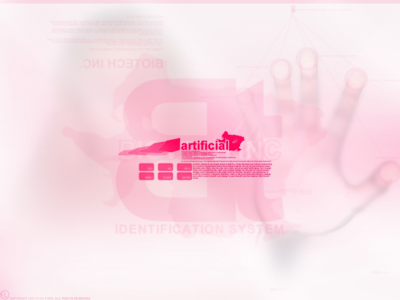 digital interface with handprint