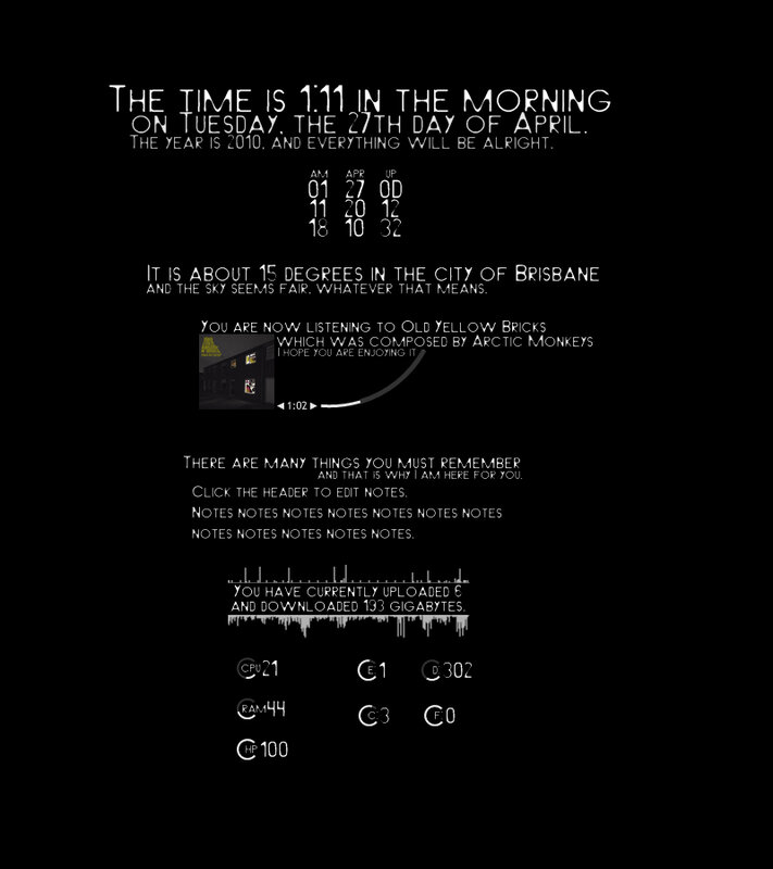 digital interface with text and stats