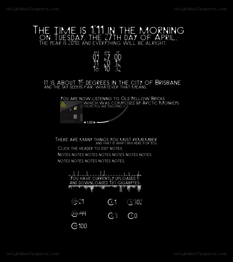 digital interface with text and stats