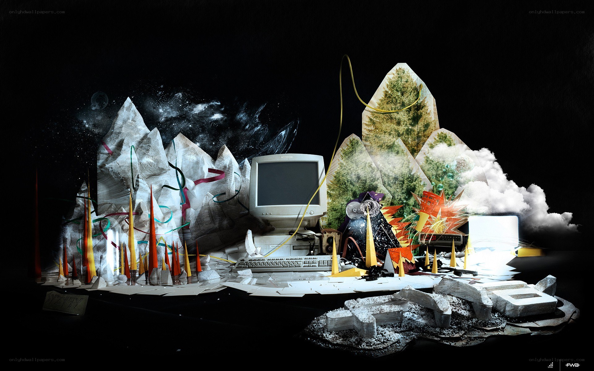 Digital landscape collage