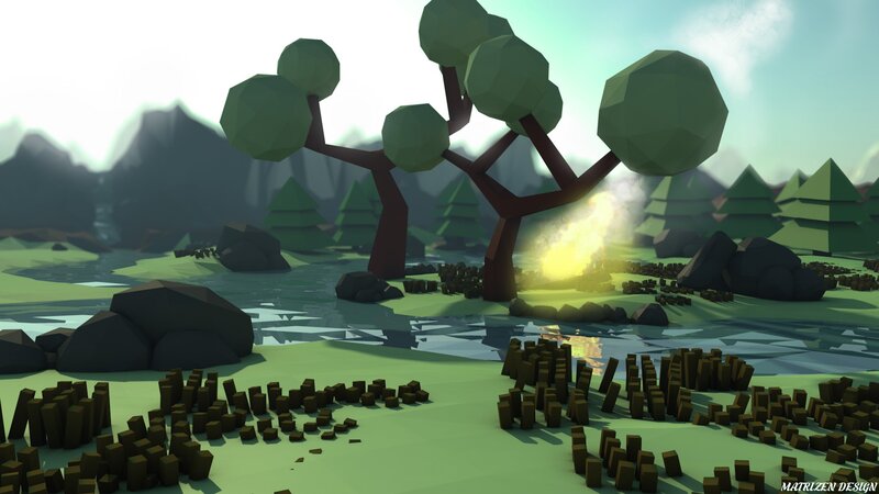 Digital Landscape Scene — Green