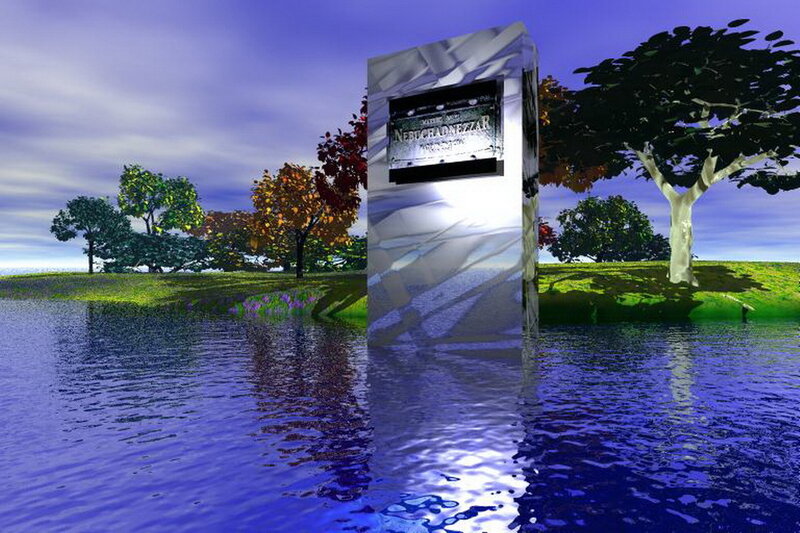 digital landscape with monument