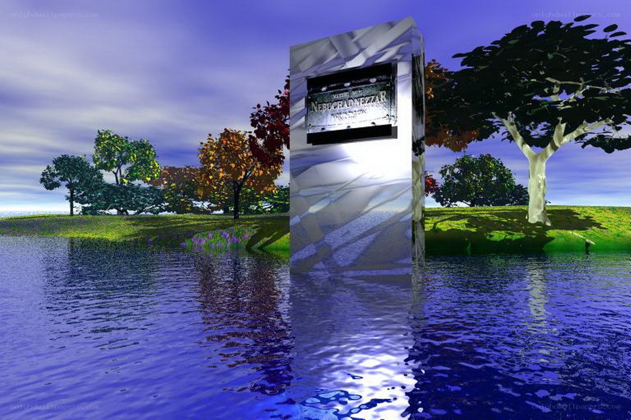 digital landscape with monument