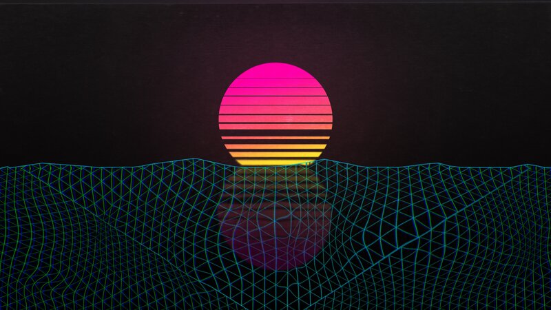 Digital Landscape with Sun