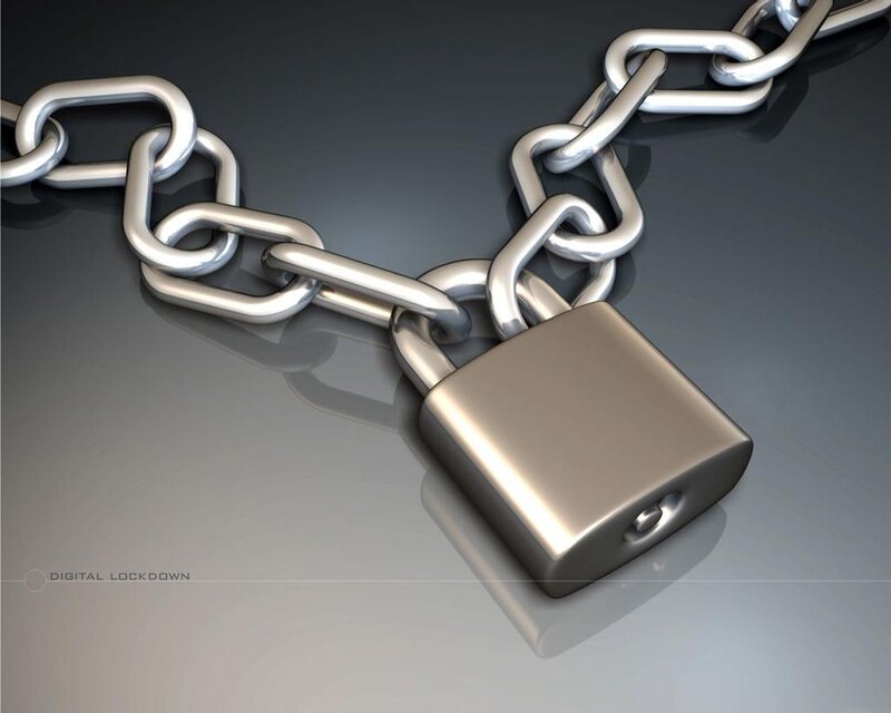 digital lockdown chain and padlock