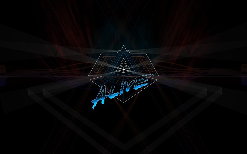 digital logo with glowing text