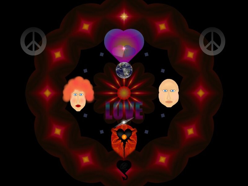 Digital Mandala with Faces