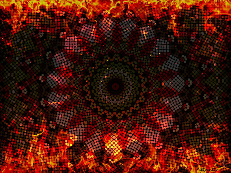 Digital Mandala with Fire