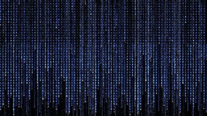 Digital Matrix Code — Blue, Dramatic