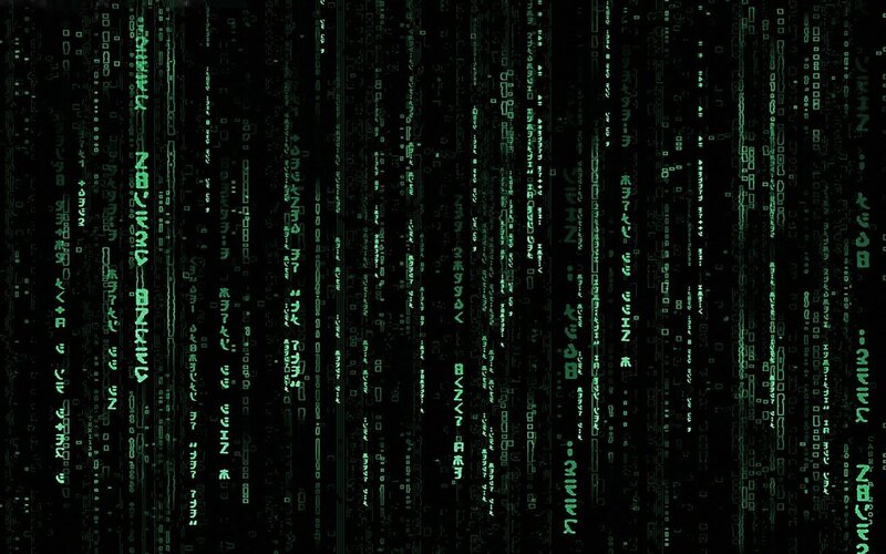 digital matrix code rain