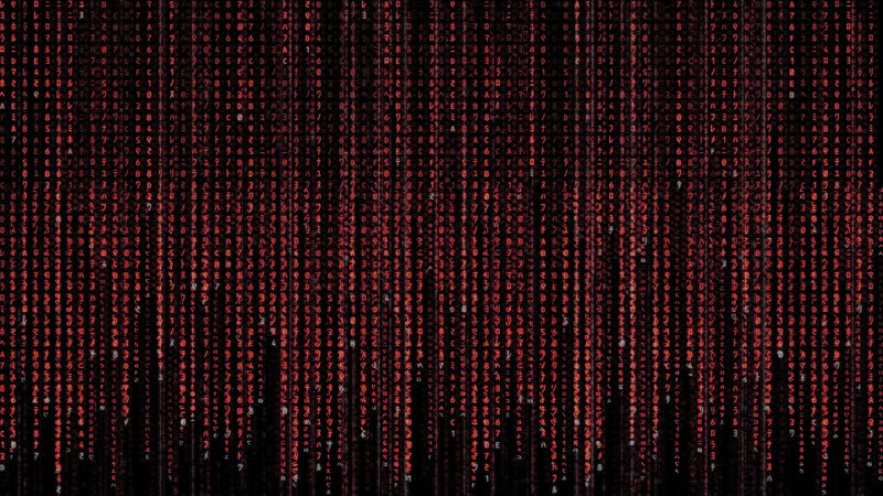 digital matrix code rain