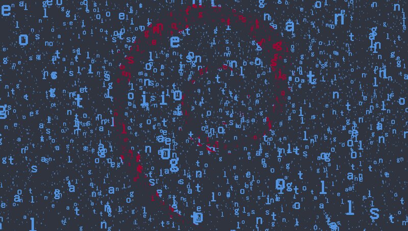 Digital Matrix Code Rain — Blue, Chaotic