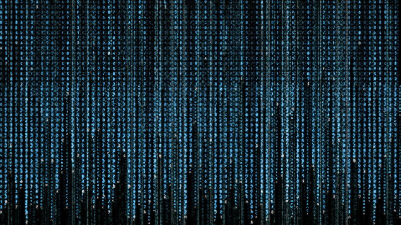 Digital Matrix Code Rain — Blue