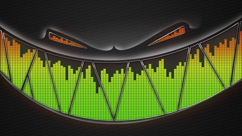 digital monster with audio visualizer
