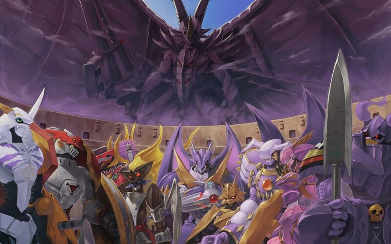 Digital monsters confront dark dragon