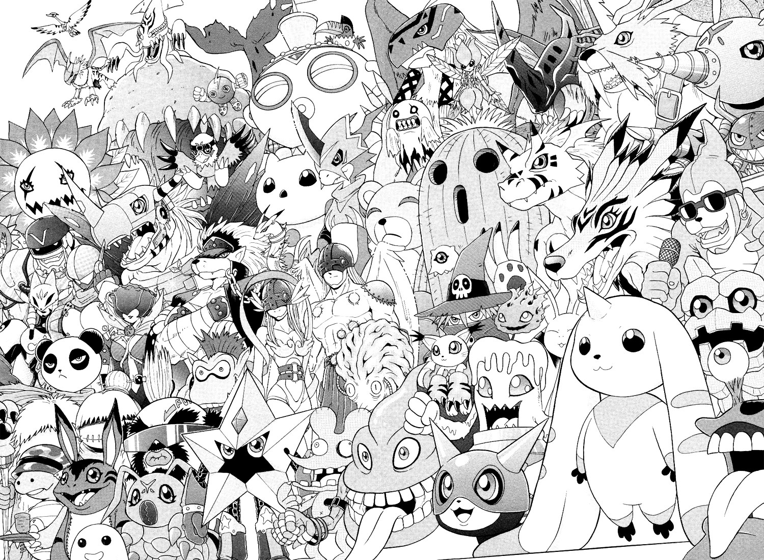Digital monsters gathering