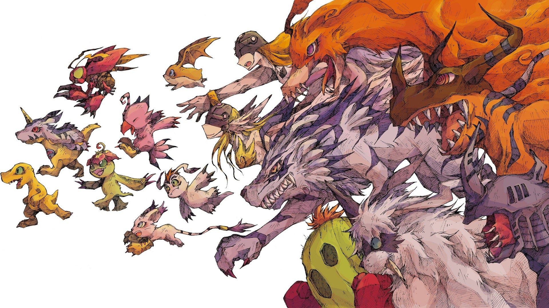 Digital monsters in battle