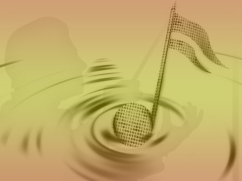 digital music note swirl