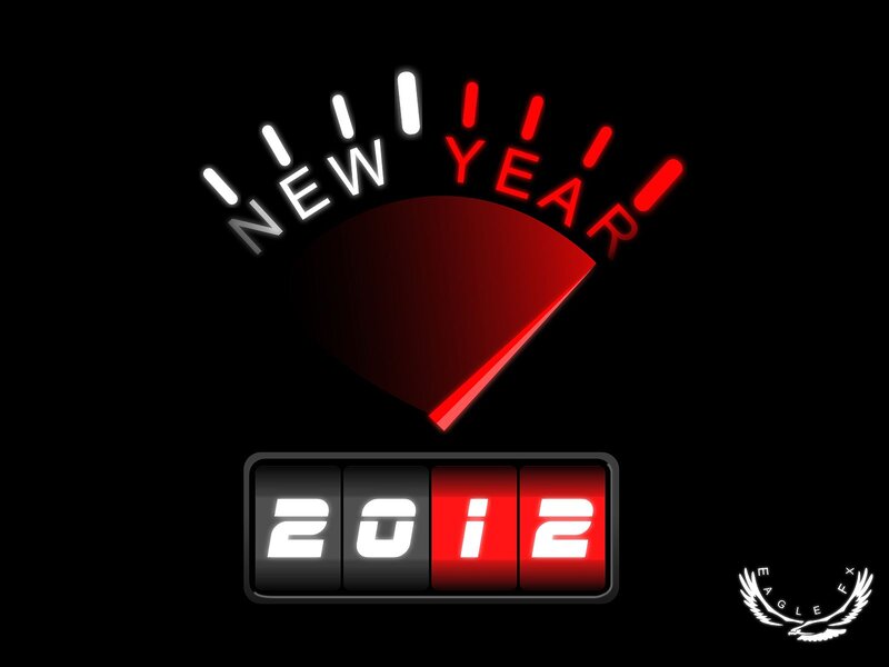 Digital New Year Gauge — Black