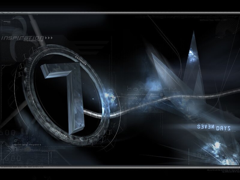 digital number seven design