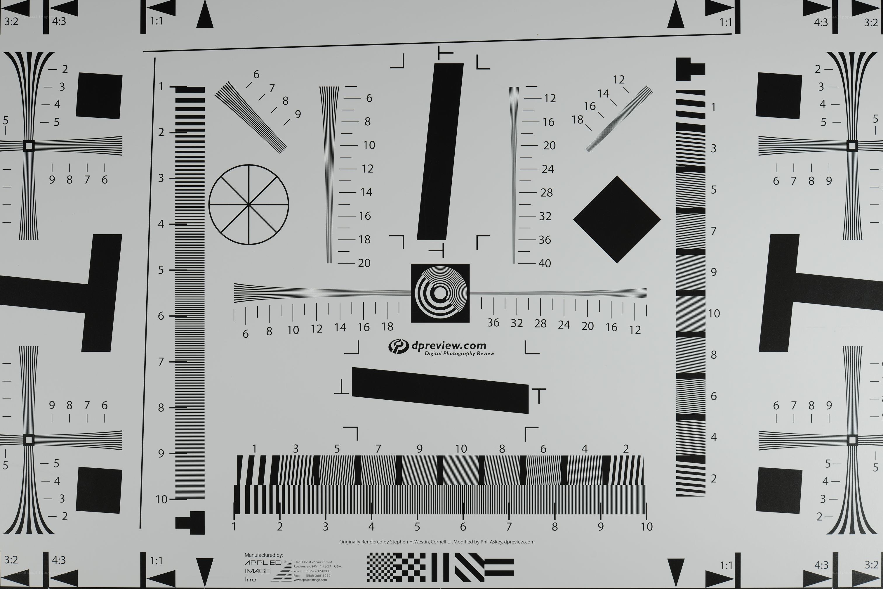 Digital photography test chart