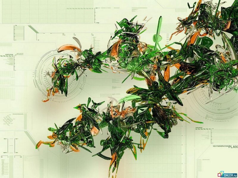 digital plant on blueprint