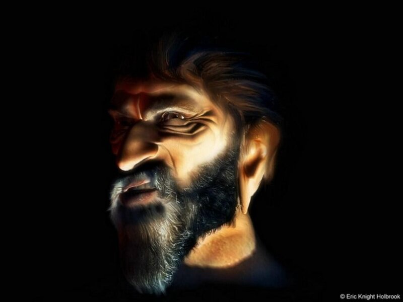 digital portrait of a bearded man