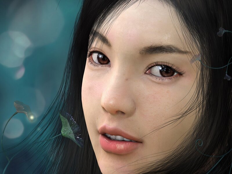 digital portrait of a young woman